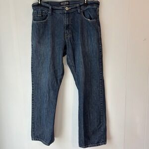 Enyce Mens 38 Medium Wash Straight Leg Embroidered Denim Jeans Sean Combs Co‎